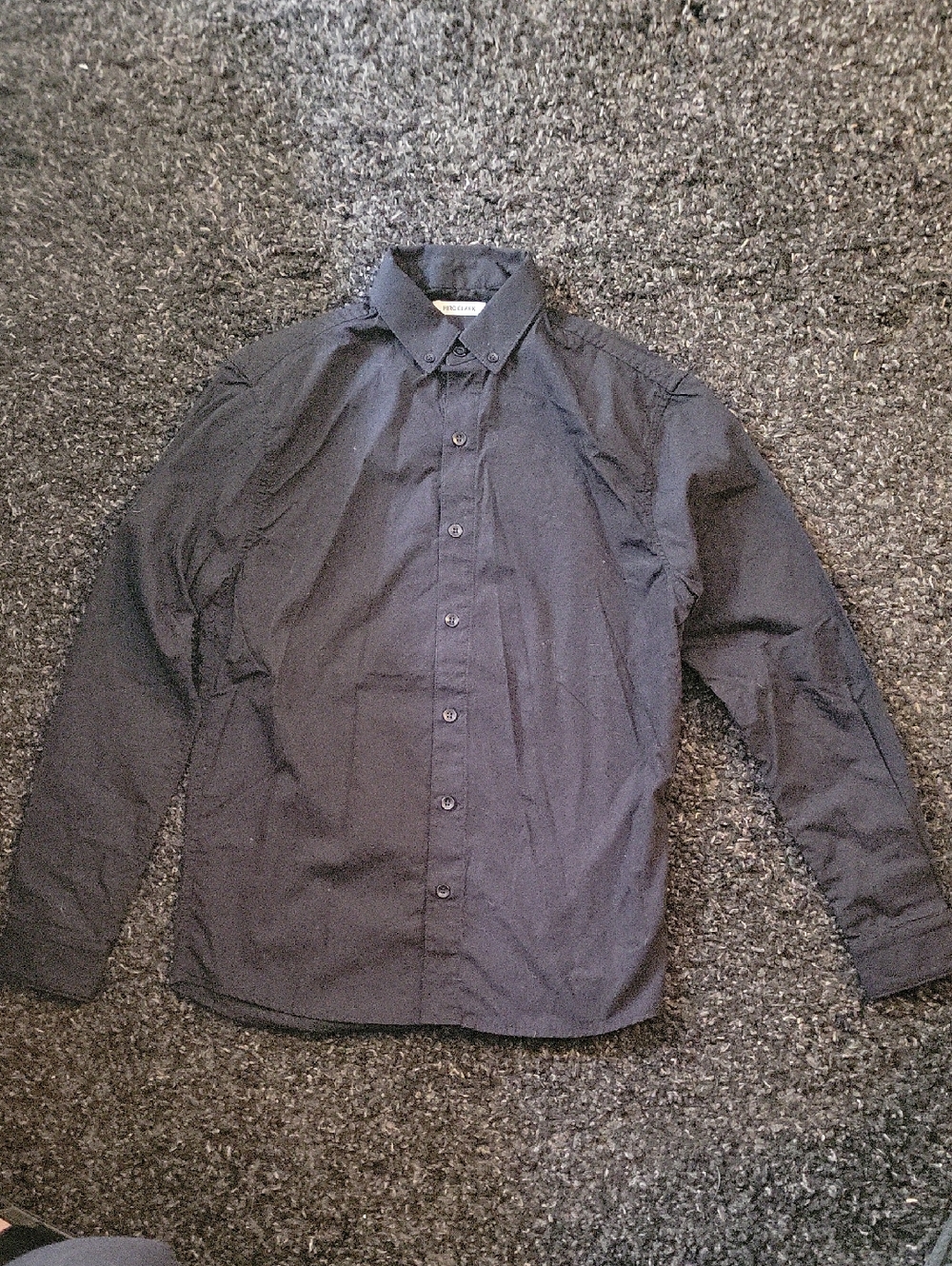Men's Black Button-Up Dress Shirt - Lightweight Cotton